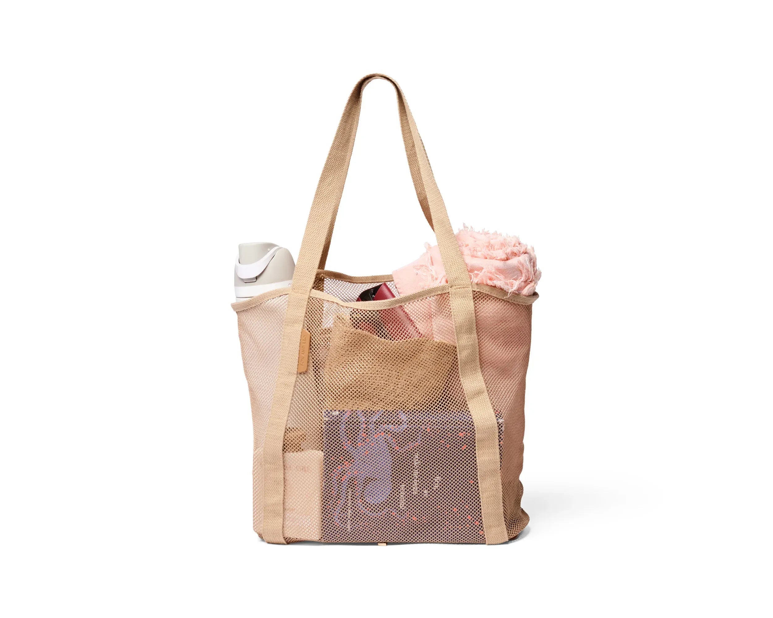 Fox And Leo | Get Up and Go Bag - Foldaway Leather & Mesh Tote