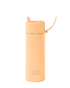 solar glow orange Frank Green bottle with flip straw lid and matching carry strap — Adventure Awaits