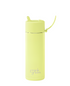 star glow yellow Frank Green bottle with flip straw lid and matching carry strap — Adventure Awaits