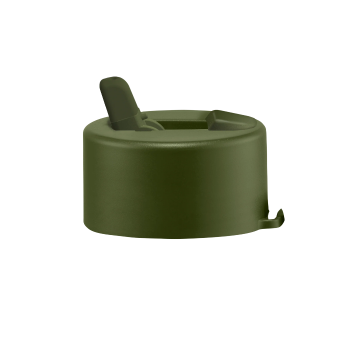 Khaki Frank Green flip straw lid for reusable drink bottles — Adventure Awaits