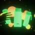 Glowing Frank Green bottles with flip lids and straps in neon green light — Adventure Awaits
