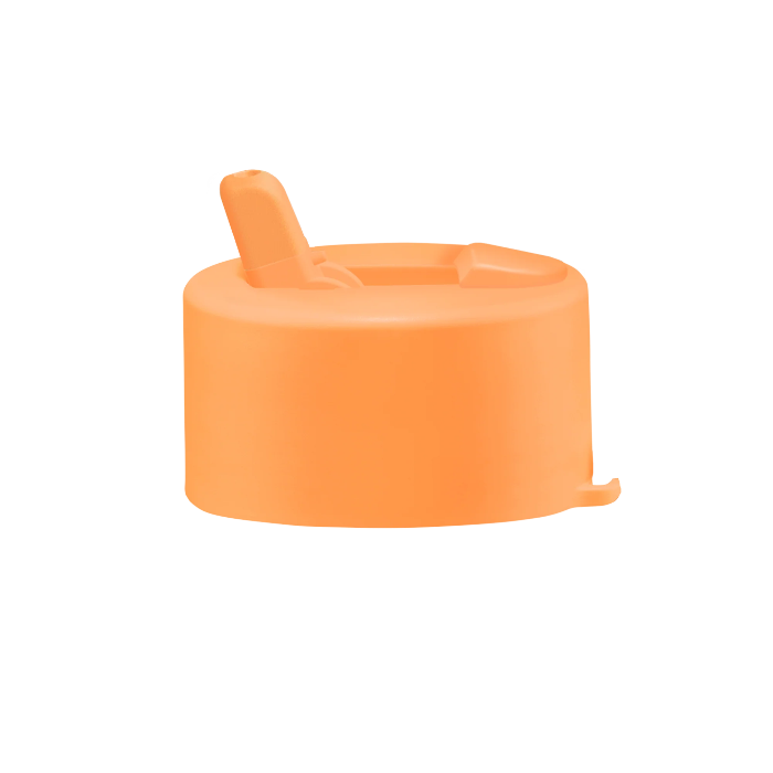 Neon orange Frank Green flip straw lid for reusable drink bottles — Adventure Awaits