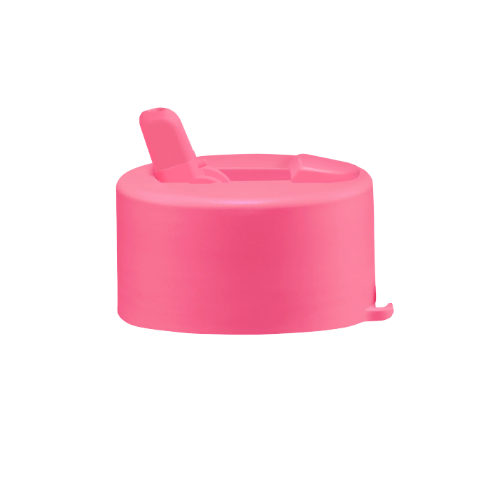 Neon pink Frank Green flip straw lid for reusable drink bottles — Adventure Awaits