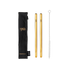 Frank Green reusable straw set with pouch, two gold straws and cleaning brush — Adventure Awaits