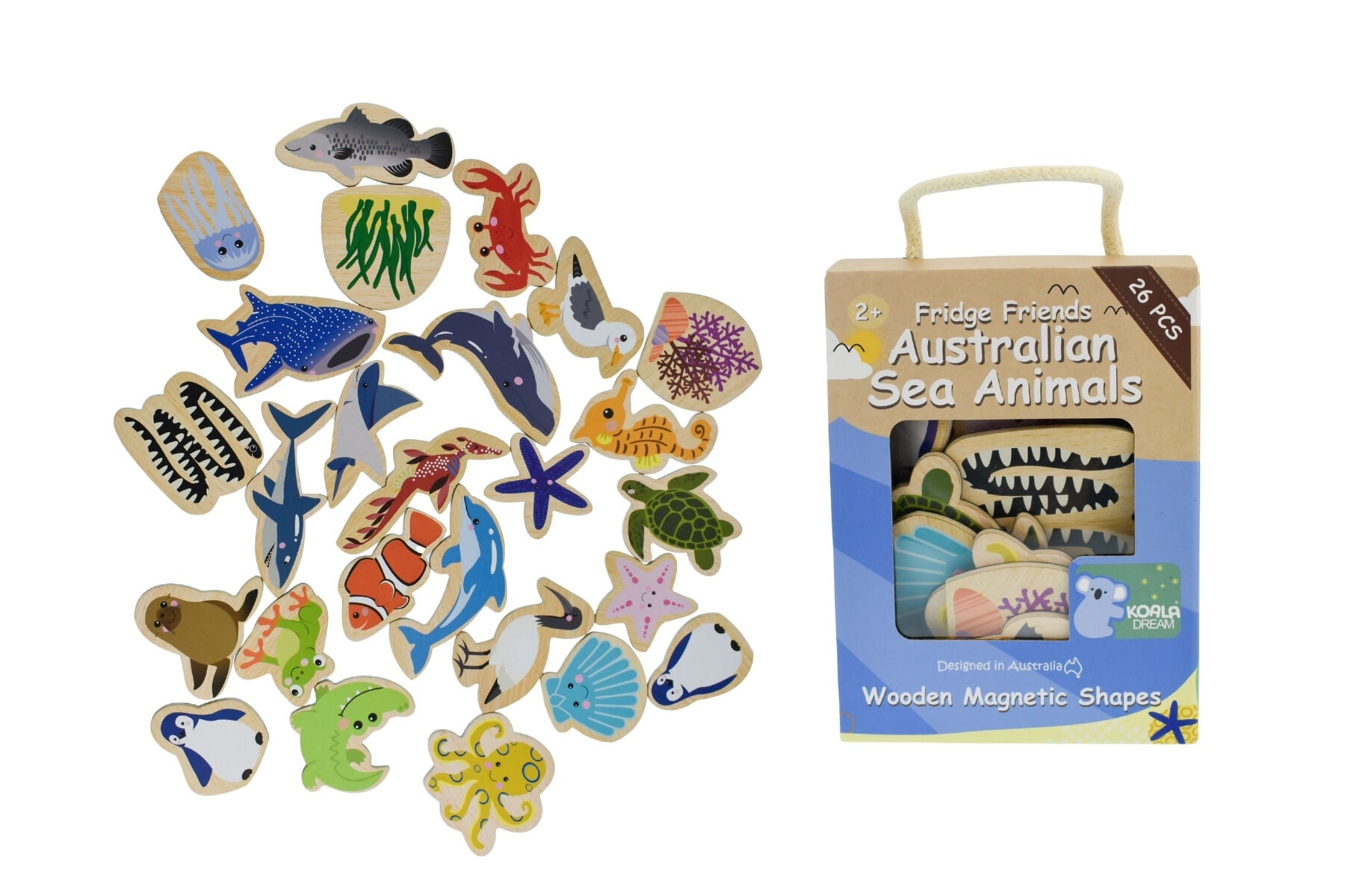 PRE ORDER Fridge Friends Wooden Magnets | Australian Sea Animals 25 pcs