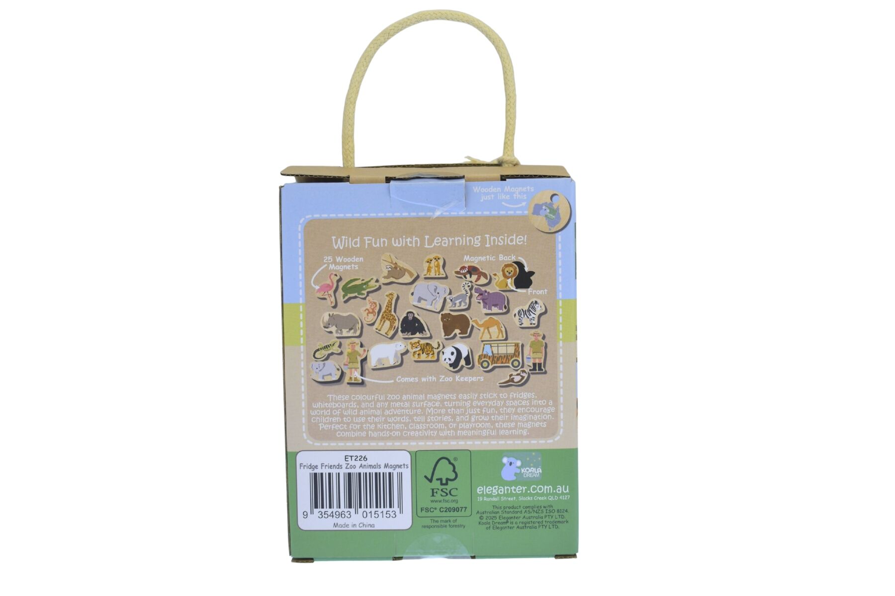 Fridge Friends Wooden Magnets | Zoo Animals 25 pcs