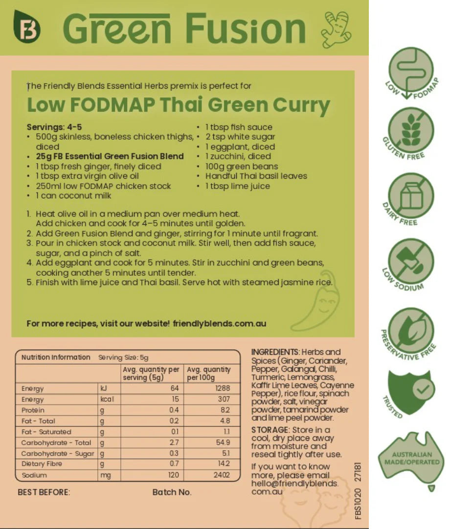 Friendly Blends | Low FODMAP Spice Mix | Green Fusion