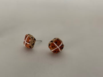 Hot Cross Bun Earrings - Studs
