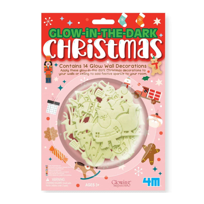 Glow-in-the-dark Christmas wall decorations pack with 14 festive shapes — Adventure Awaits