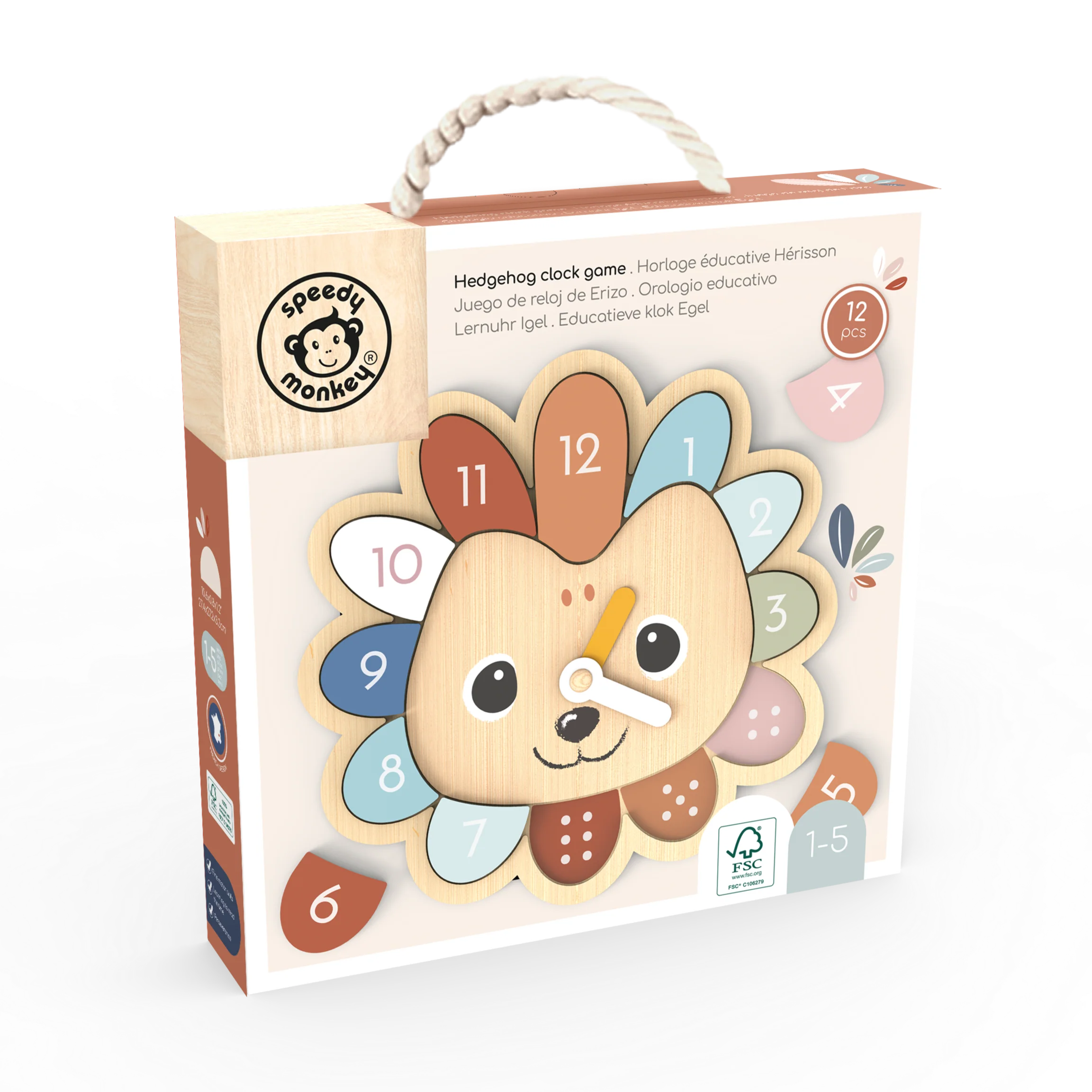 Educational Wooden Clock Game by Speedy Monkey