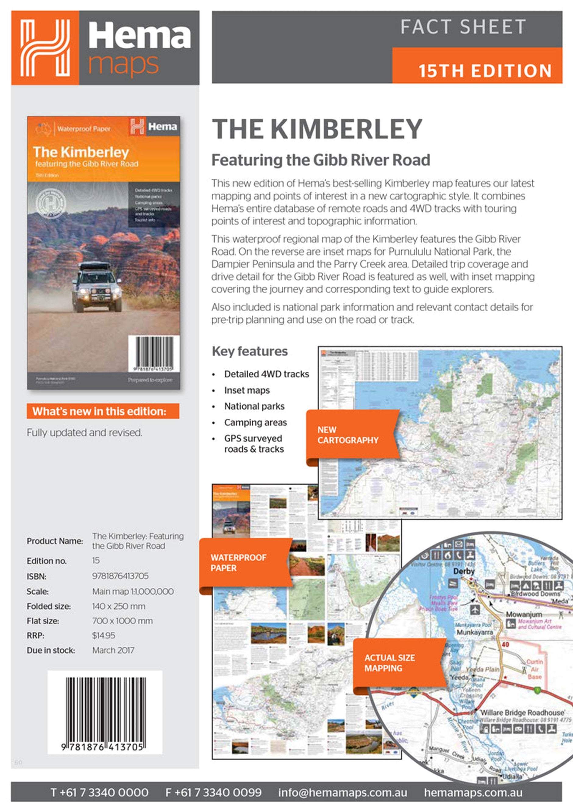 Hema Maps | The Kimberley Featuring The Gibb River Road | Iconic Map