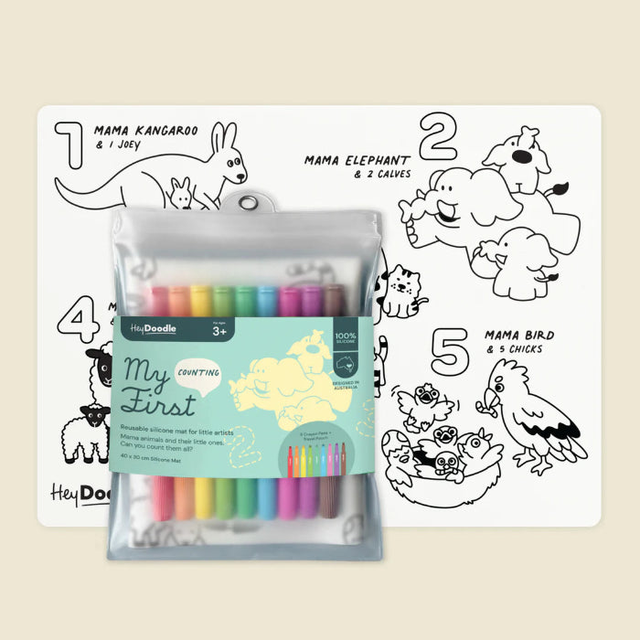 Heydoodle silicone colouring mat. My first counting.
