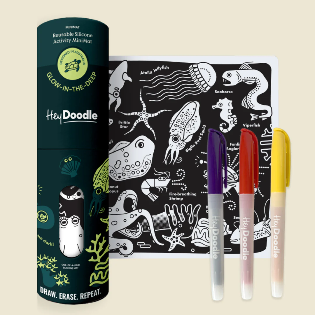 HeyDoodle Mini Silicone Mat | Glow In The Deep