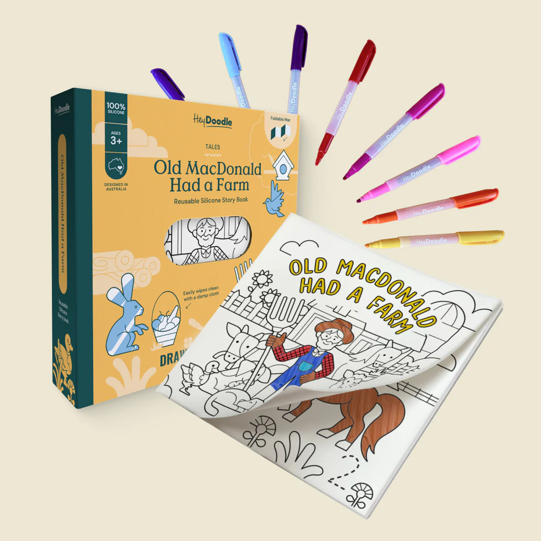 HeyDoodle | Reusable Colouring Book - Old MacDonald Had A Farm