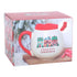 Boxed Home for Christmas ceramic mug with red handle and matching red fluffy socks — Adventure Awaits