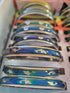 Silver mood bangle with colour-changing band and silver dolphin motifs — Adventure Awaits