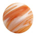 Peach glass marble with light and dark white and orange diagonal swirls — Adventure Awaits