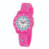 Pink Cactus kids' watch with floral silicone strap, numbered dial and 100m water resistance, Adventure Awaits
