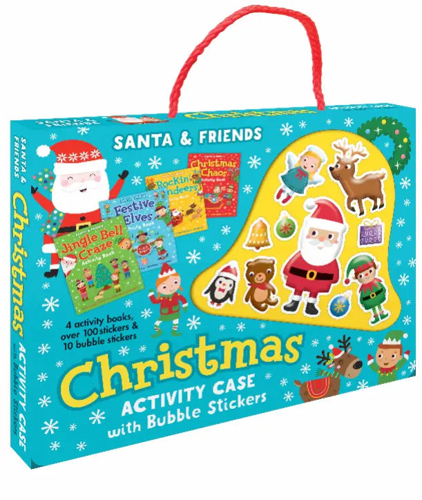 Adventure Awaits Christmas activity case with Santa bubble stickers, festive activity books and kids crafts