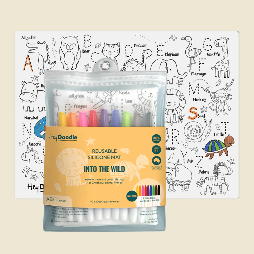 HeyDoodle Classic Silicone Mat | ABC Into The Wild