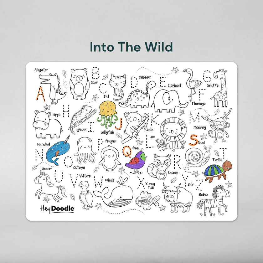 HeyDoodle Classic Silicone Mat | ABC Into The Wild