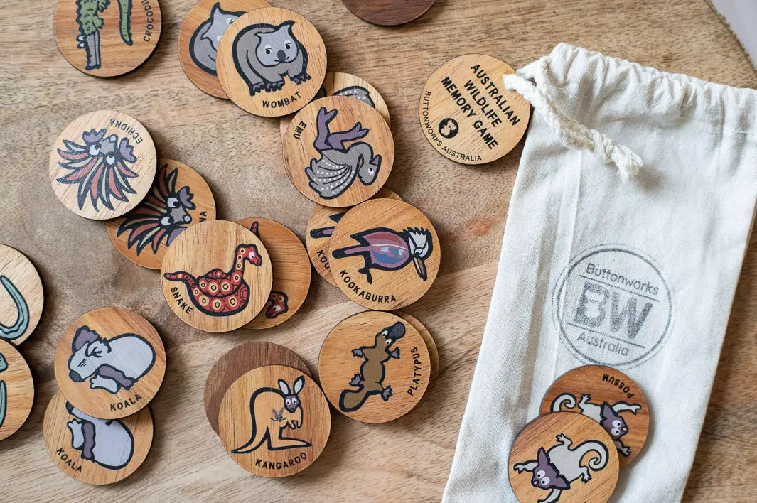 Buttonworks Australia | Jolly Animals Memory Game