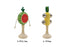Wooden fruit music set with watermelon twist drum and pineapple bell stick with dimensions — Adventure Awaits