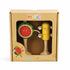 Wooden fruit music set in box with watermelon tambourine and pineapple maraca — Adventure Awaits