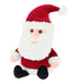 Plush toy resembling a Santa Claus figure on a white background