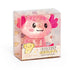 Sparkly Axolotl pink glitter sensory toy in clear retail box with smiling face — Adventure Awaits