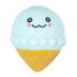 cute blue ice cream squishy toy with smiling face and yellow cone, soft sensory toy for kids play and stress relief Adventure Awaits