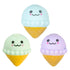 set of three cute ice cream squishy toys in pastel blue green and purple, soft sensory toys for kids play and stress relief Adventure Awaits