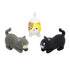 Three stretchy cat toys in grey, white and black designs — Adventure Awaits