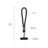 Black 23 cm Klipsta polyester phone wrist strap with gold metal clasp and connector tab, Adventure Awaits