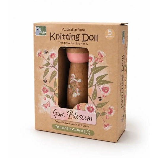 Koala Dream Australian Flora knitting doll kit with gum blossom design — Adventure Awaits