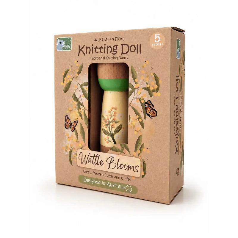 Koala Dream Australian Flora knitting doll kit with wattle bloom design — Adventure Awaits