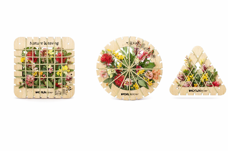 Koala Dream Bush Blooms nature weaving frames with leaves and flowers — Adventure Awaits