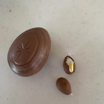 Creme egg dangle earrings