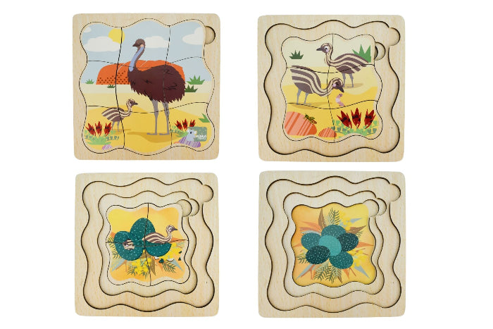 Wooden life cycle puzzles