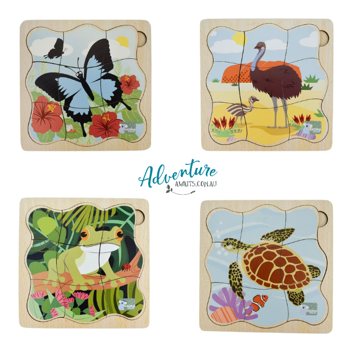 Wooden life cycle puzzles