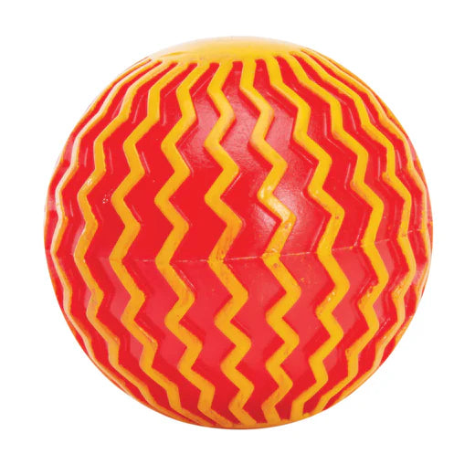 Red and yellow Light Up Space Ball with raised zigzag pattern — Adventure Awaits
