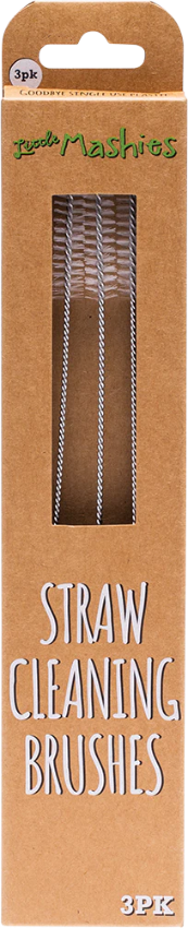 Little Mashies straw cleaning brushes in 3-pack cardboard box — Adventure Awaits