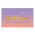 Self-Love card game box in purple and peach tones with gold lettering and heart line art — Adventure Awaits