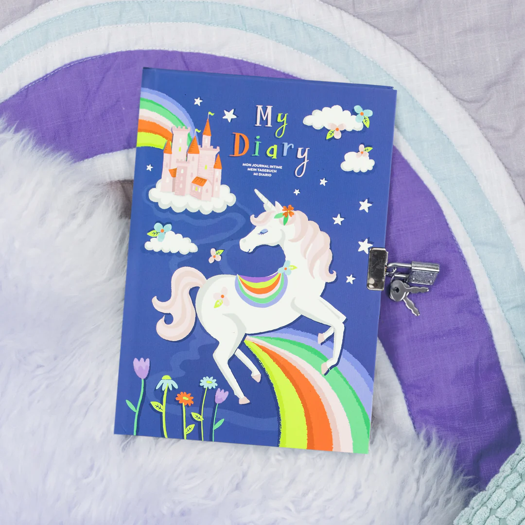 Tiger Tribe | Lockable Diary - Unicorn Rainbows