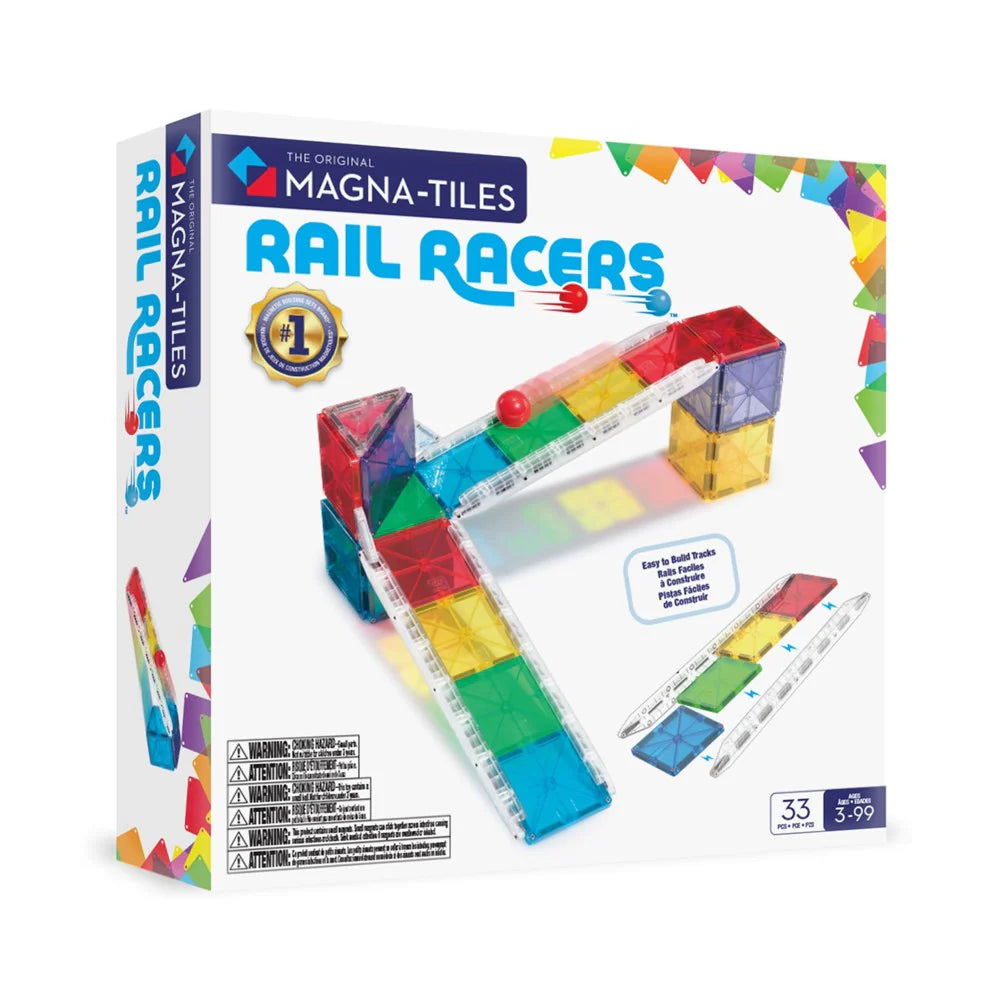Magna-Tiles | Rail Racers - 33 Pieces
