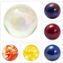 Assorted glass marbles in pearlescent, galaxy, red, orange, yellow and blue designs — Adventure Awaits