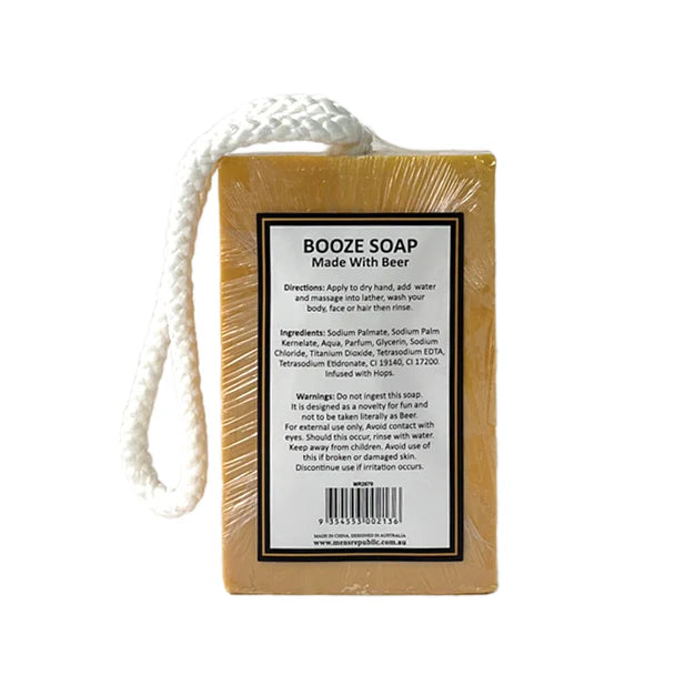 Men’s Republic beer booze soap back label with white rope handle — Adventure Awaits
