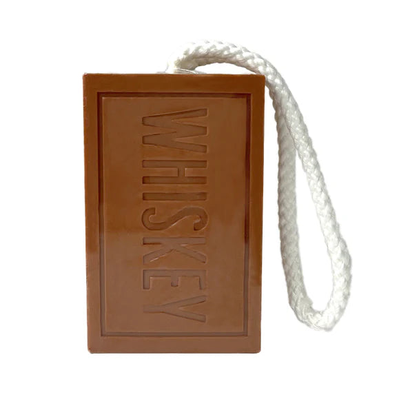 Men’s Republic whiskey booze soap bar with white rope handle — Adventure Awaits