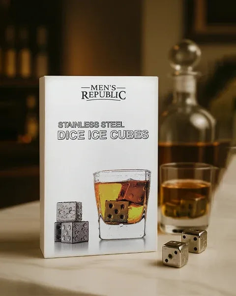 Men's Republic | Stainless Steel Dice Ice Cubes 4 pack