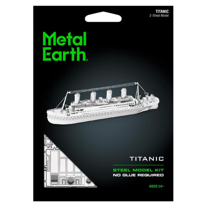 Metal Earth Titanic silver steel model kit, no glue required, ages 14+ - Adventure Awaits